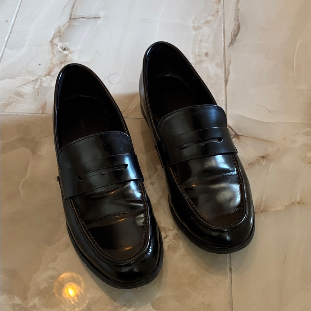 Classic Black Leather Penny Loafers for Men